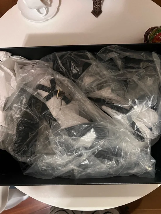 Coach Black Suede Platform Heels with Ankle Strap - Picture 6 of 9